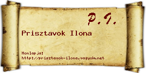 Prisztavok Ilona névjegykártya